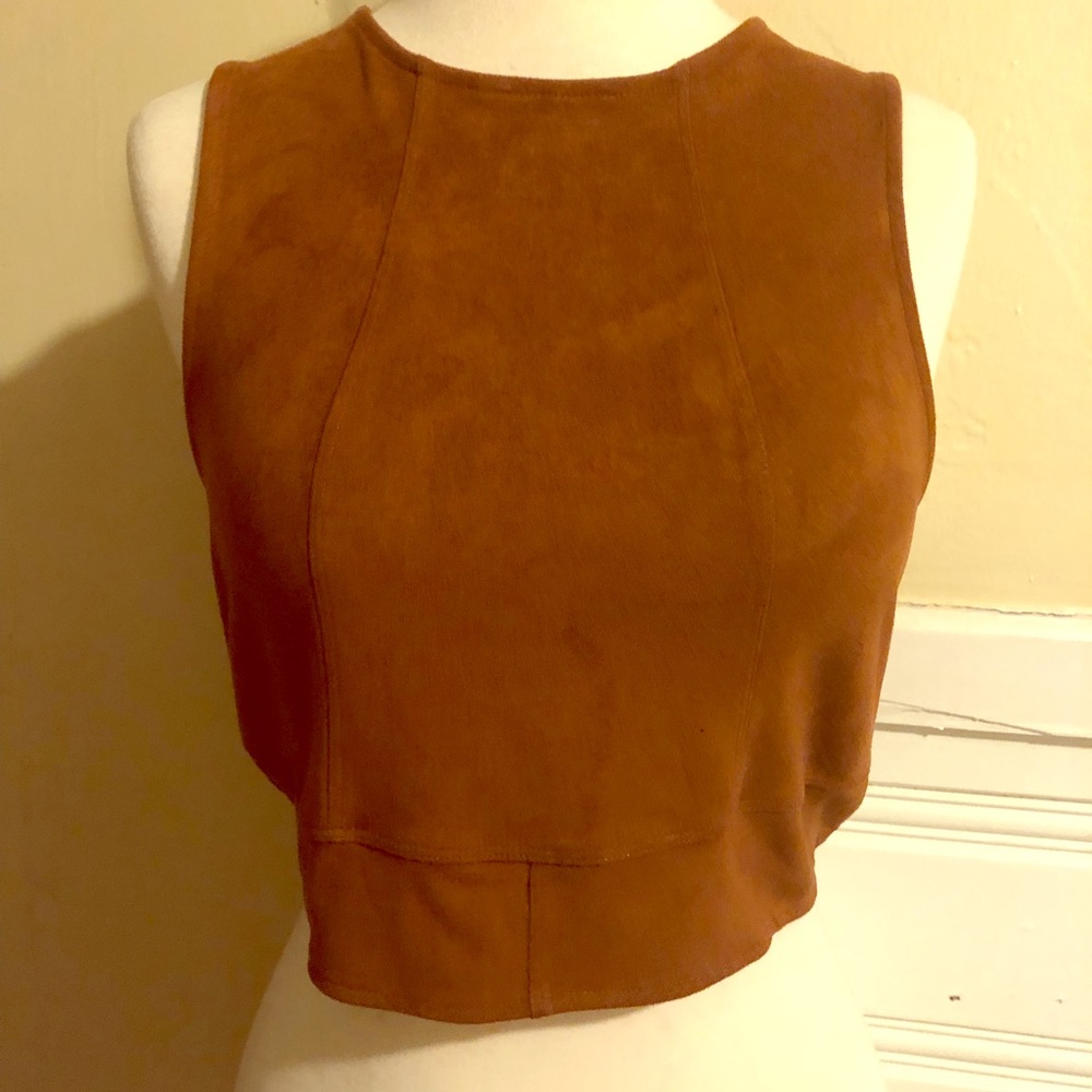 Suede crop top